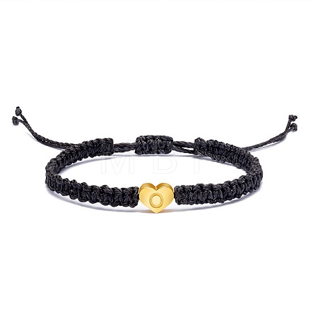 Alloy Heart with Letter Pattern Bead Braided Bead Bracelets FS-WGEB992-15-1