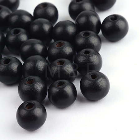 Dyed Natural Wood Beads WOOD-S662-9x10mm-06-1