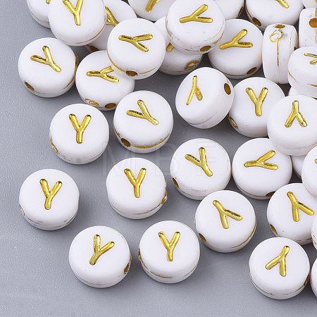 Plating Acrylic Beads X-PACR-R242-01Y-1