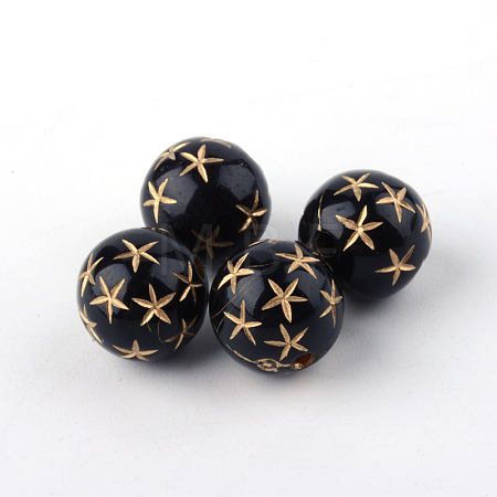 Round Plating Acrylic Beads PACR-Q102-197B-1