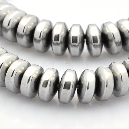 Grade AAA Non-magnetic Synthetic Hematite Rondelle Beads Strands G-M080-02-1