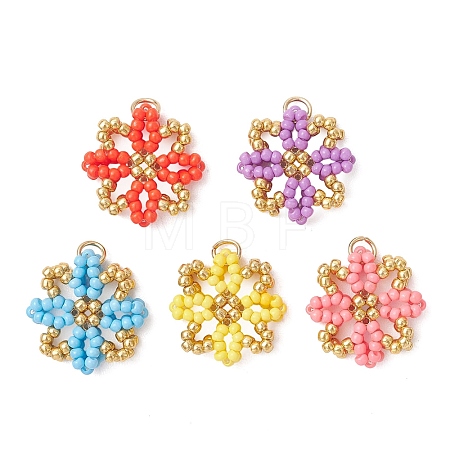Glass Seed Beaded Pendants PALLOY-MZ01267-1