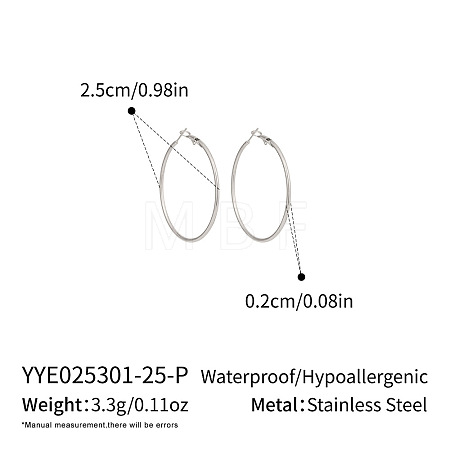 304 Stainless Steel Hoop Earrings OC2065-8-1