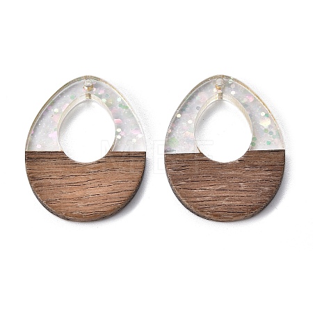 Epoxy Resin & Walnut Wood Pendants RESI-T057-12A-1