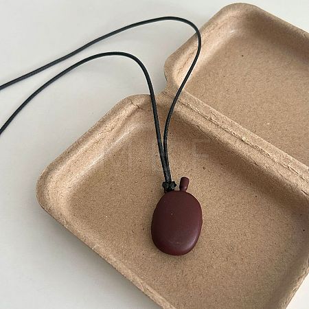 Alloy Wine Pot Shaped Pendant Black Waxed Cord Adjustable Long Necklaces for Women WGDA634-03-1
