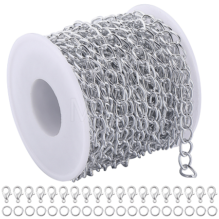 DIY Aluminium Curb Chains Bracelet Necklace Making Kit DIY-SP0001-13B-S-1