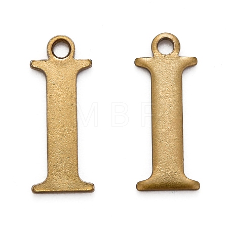 304 Stainless Steel Alphabet Charms STAS-H122-I-AB-1