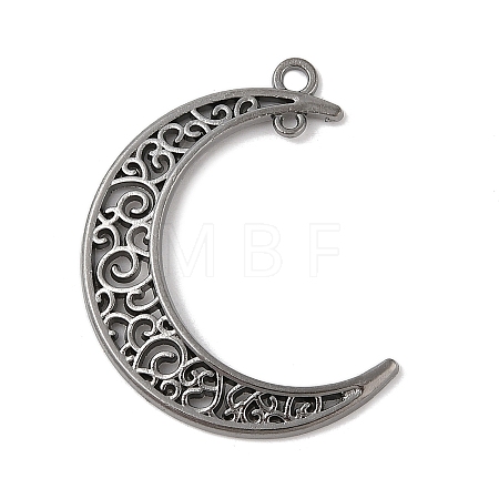 Tibetan Style Alloy Hollow Moon Links TIBEP-5312-B-FF-1