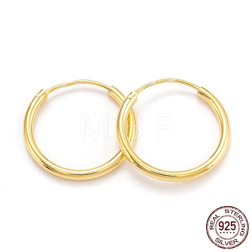 925 Sterling Silver Hoop Earrings EJEW-H110-02G-C-1