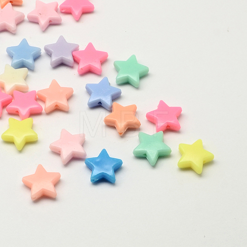 Opaque Acrylic Star Beads SACR-Q100-M040-1