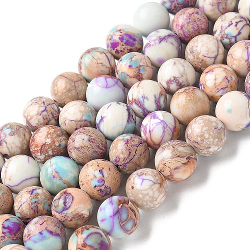 Dyed Natural Regalite/Imperial Jasper/Sea Sediment Jasper Beads Strands G-B124-C03-10-1