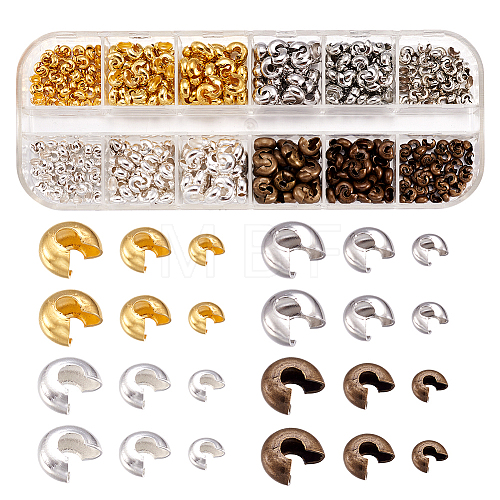Brass Crimp Beads Covers KK-TA0007-01-1