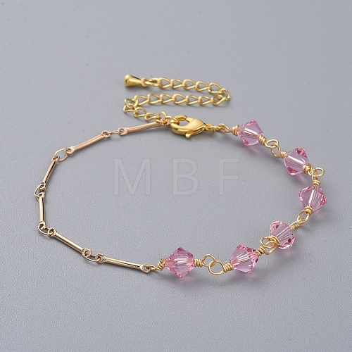 Bicone Austrian Crystal Beaded Bracelets BJEW-JB04806-02-1