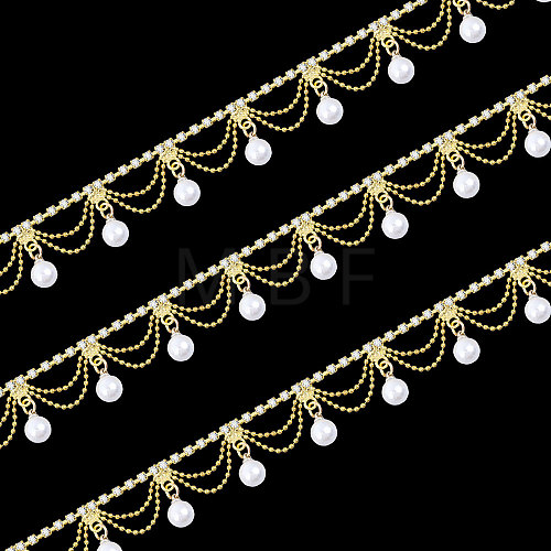 Glass Rhinestone Cup Chains CH-WH0014-01G-1