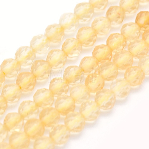Natural Citrine Beads Strands G-O166-15-3mm-1