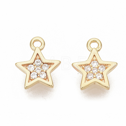 Brass Micro Pave Cubic Zirconia Charms X-KK-T050-32G-NF-1