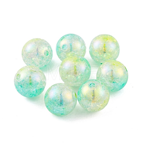 UV Plating Rainbow Iridescent Two Tone Acrylic Beads PACR-C009-04L-1