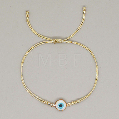 Lampwork Evil Eye Link Bracelet HH6506-1-1
