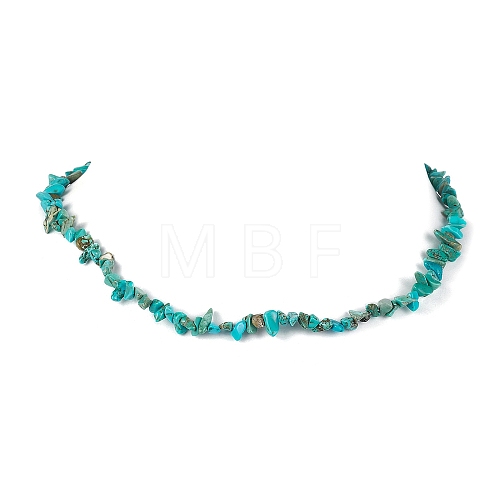 Natural Howlite Chip Beaded Necklace NJEW-JN04616-07-1