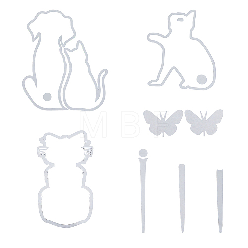 SUPERFINDINGS 3 Sets 3 Styles PET Cute Pet Waving Tail Wiper Stickers STIC-FH0001-08-1
