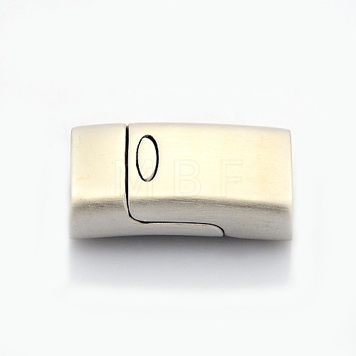Rectangle 304 Stainless Steel Matte Magnetic Necklace Clasps STAS-O035-12A-1