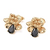 Valentine's Day 304 Stainless Steel Cubic Zirconia Stud Earrings for Women EJEW-F411-01G-01-2