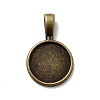 Flat Round Alloy Pendant Cabochon Settings PALLOY-N0088-27AB-NF-1