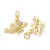Brass Micro Pave Camellia Cubic Zirconia Pendants CU-E003-18G-25-2