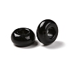 Natural Black Obsidian European Beads X-G-G740-14x8mm-34-3