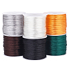   6 Rolls 6 Colors Nylon Rattail Satin Cord NWIR-PH0002-01A-1