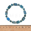 Natural Apatite Rectangle and Round Beaded Stretch Bracelets BJEW-JB14493-01-4