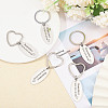 GOMAKERER 6Pcs 2 Styles Mother's Day Oval with Word Remember I Love You Mom Stainless Steel Keychain AJEW-GO0001-57-4