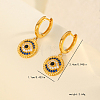 Retro Style Flat Round with Evil Eye S925 Sterling Silver Clear Cubic Zirconia Hoop Earrings LX8023-1-3