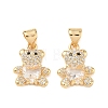 Brass Micro Pave Cubic Zirconia Charms KK-K351-69G-01-1