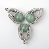 Eagle Claw Alloy Natural Green Aventurine Pendants G-L455-A15-1