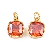 Brass Micro Pave Cubic Zirconia Charms KK-Q085-07G-04-2