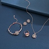 Alloy Rhinestone Link Bracelets & Stud Earrings & Pendant Necklaces & Rings Sets WG6A31F-02-1