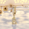 Brass Micro Pave Clear Cubic Zirconia Hoop Earrings WGE85EC-03-1