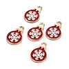 Christmas Alloy Enamel Pendants X-ENAM-D047-17G-03-1