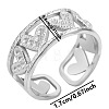 304 Stainless Steel Heart-shaped Cuff Ring Women YP5229-1-1