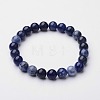 Natural Sodalite Beaded Stretch Bracelets X-BJEW-F203-05-6