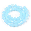 Imitation Jade Bicone Frosted Glass Bead Strands X-EGLA-A039-J6mm-MB03-3