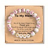 Mother's Day Round Handmade Floral Porcelain & Resin Beaded Stretch Bracelets for Mom QO2336-3-1