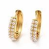 Acrylic Pearl Beaded Hoop Earrings X-EJEW-K093-10G-1