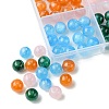 64Pcs 4 Colors Round Imitation Cat Eye Resin Beads RESI-FS0001-66C-3