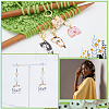  2 Sets 2 Style Cat Alloy Enamel Charm Locking Stitch Marker HJEW-NB0002-11-4