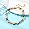 Natural Paua Shell & Brass Beaded Bracelets for Women BJEW-JB13708-1
