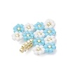 MIYUKI Glass Seed Beaded Heart with Flower Pendants PALLOY-MZ01113-03-4