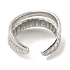 Non-Tarnish 304 Stainless Steel Double Lines Open Cuff Ring RJEW-C067-18P-3