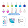 Kissitty 120Pcs 12 Colors Spray Painted Crackle Glass Pendants FIND-KS0001-28-4